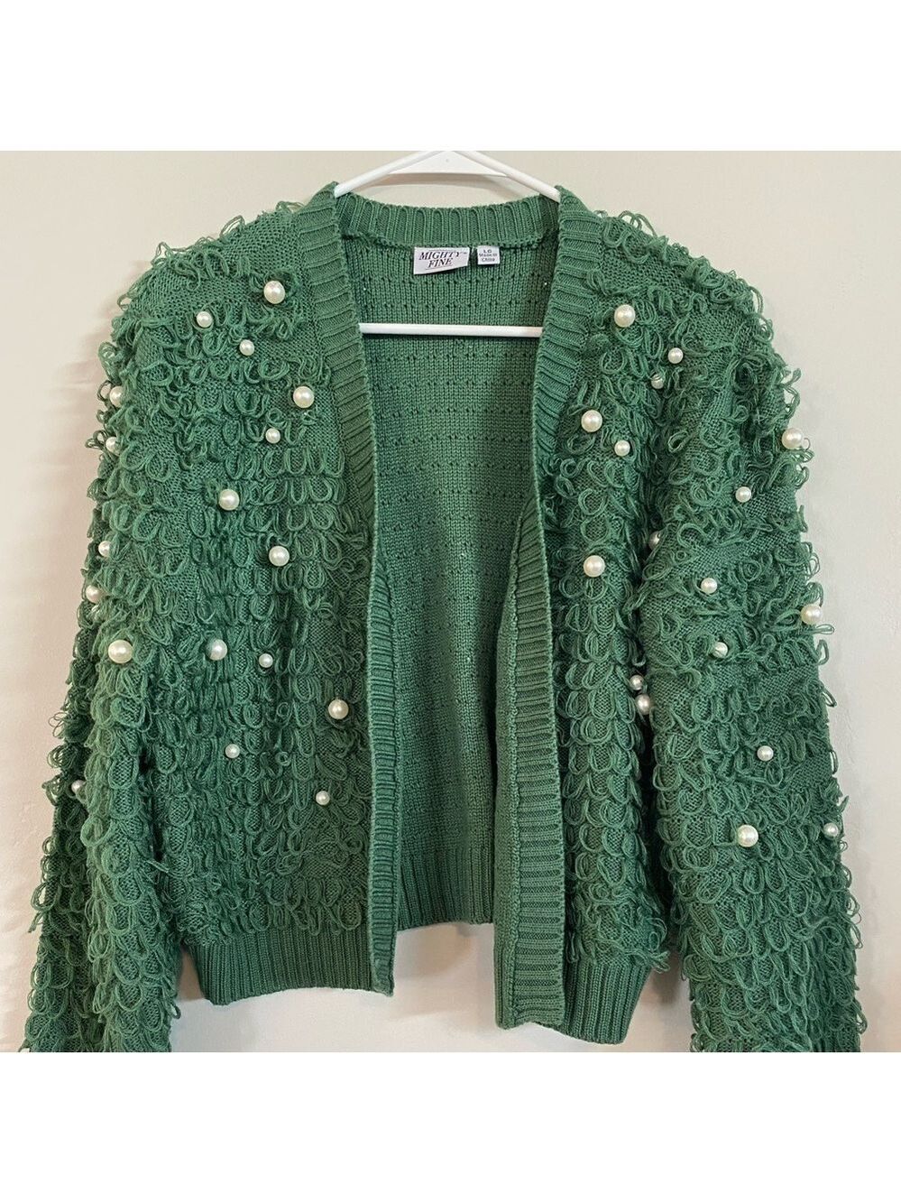 NWOT mighty fine green cardigan